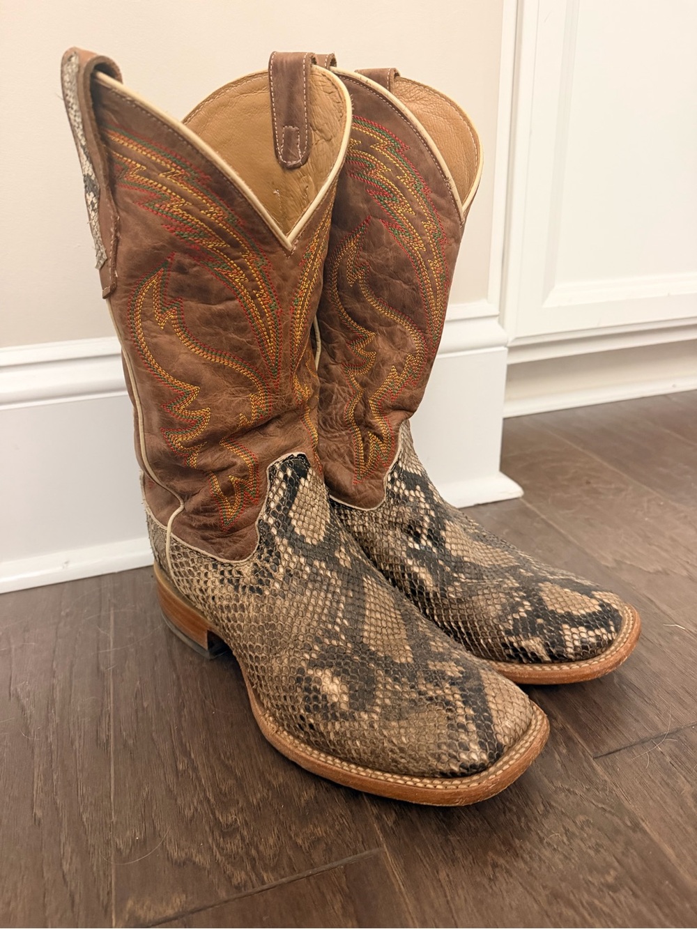 Cody James BB28 Genuine Python Snakeskin Cowboy Boots Men’s 9 EE Exotic Western